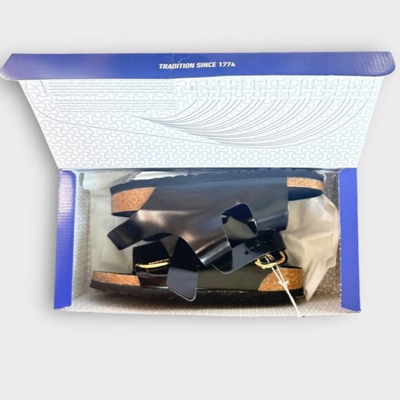 NIB Birkenstock Milano Big Buckle High Shine 36 Black Gold NEW Sandals $175 - Picture 4 of 9
